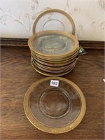 GOLD RIM PLATES 14 - 8. 25" D VERY GOOD CONDITION