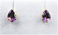 14kt. Yellow Gold 5.9mm x 3.9mm Natural Amethyst