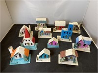 Vintage 12 Piece Birdhouse Christmas Ornaments