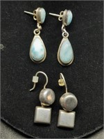 (2) Ladies .925 Silver Earring Sets