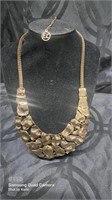 Unique ladies gold tone waterfall style necklace
