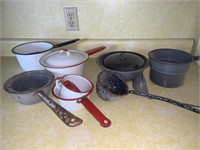 Collection of enamelware