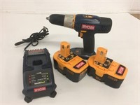 Ryobi 18v Drill, 2 Batteries & Charger Works