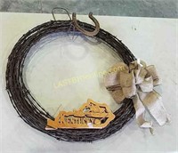 Kentucky barb wire wreath