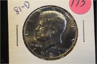 1981-D Uncirculated Kennedy Half Dollar