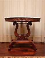 Harp  Marble Top Side Table