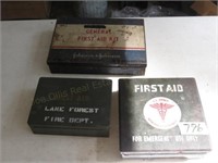 (3) Metal First Aid Kits