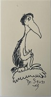 Dr. Seuss hand drawn and signed sketch
