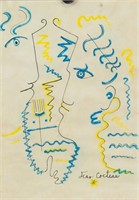 JEAN COCTEAU French 1889-1963 Watercolor on Paper