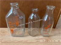 3) Antique glass bottles