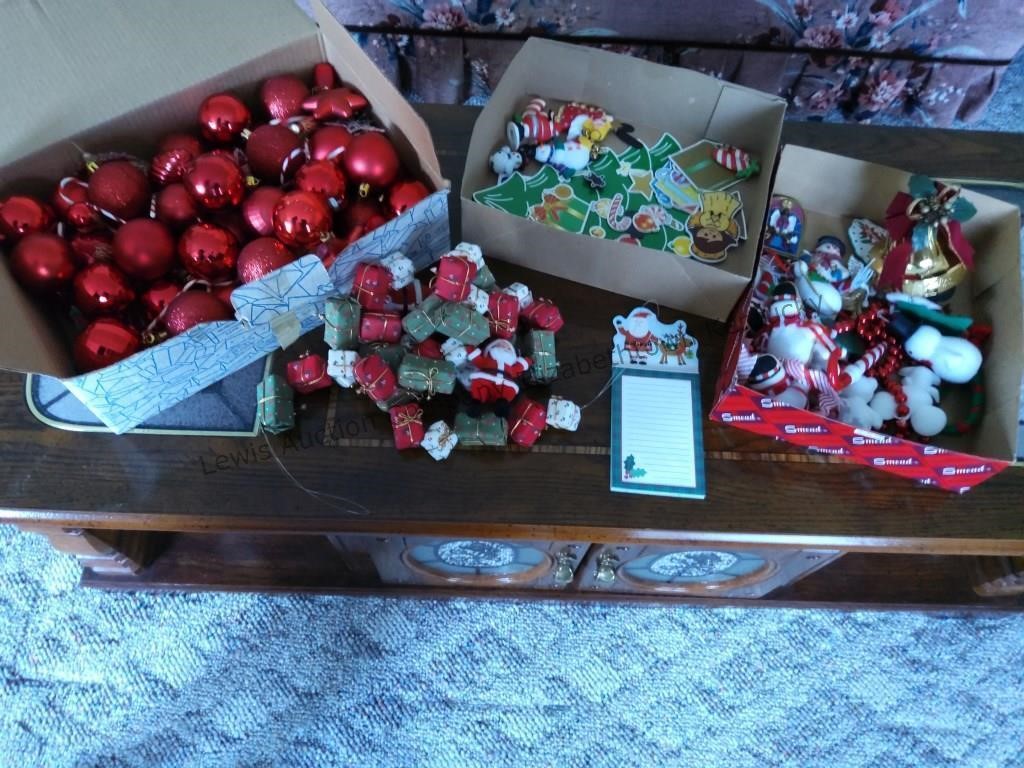 One box of Christmas decorations including