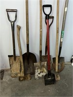 OUTDOOR YARD TOOLS (MULTIPLE SHOVELS & MORE)