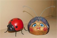 2 Large Decorative Lady Bugs