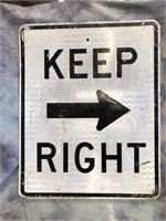 "Keep Right" Road Sign