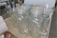 Large lot of Clear Glass Vases