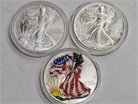 Trio of American Silver Eagles