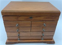 Lidded wood jewelry box 11.5"            (P 79)