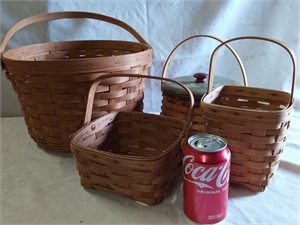 4 Longaberger baskets look at pictures