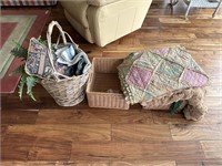 Basket and blankets