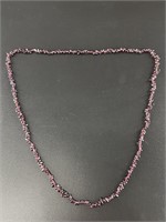 Garnet bead necklace, polished garnets of various