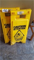2 caution signs