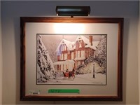 Framed Walter Campbell Print with Light