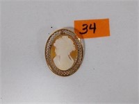 Anitque Cameo Gold filled Broach
