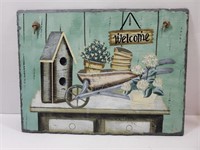 Hand Painted on SLATE Welcome Sign
