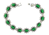 Beautiful Emerald & White Topaz Bracelet