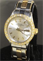 Ladies 18kt Gold & Stainless Steel Rolex Watch