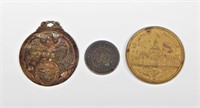 THREE (3) EARLY TOKENS and MEDALLIONS