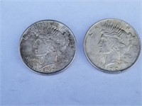 1922 & 1922 Silver Peace Dollars