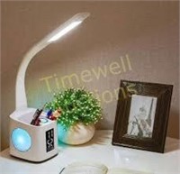 Study LED Desk Lamp with USB  Calendar  Clock