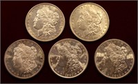 5pc Morgan Silver Dollar Lot 1878 - 1882