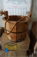 Wooden Bucket with Rope Handle