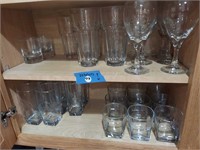 Assorted glass drinkware