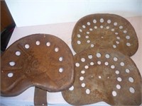 3 tin implement seats