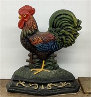 Cast-iron rooster doorstop