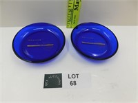 2 FRANCE OCEANLINER COBALT DISHES