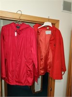 2 Womens Red Jackets, 1 is Large