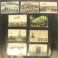 Zeppelin Postcards 1910s-1930s Unused with great v