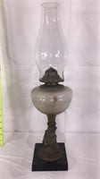 Figural Oil Lamp with Globe