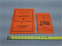 2- Allis Chalmers Mod. WC Tractor Manuals
