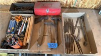 Hatchet, hammers, business memorabilia,