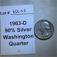 1963-D Quarter, 90% Silver