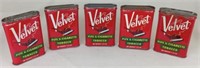 (5) Velvet Pipe & Cigarette Tobacco 4½" X 3" Tins