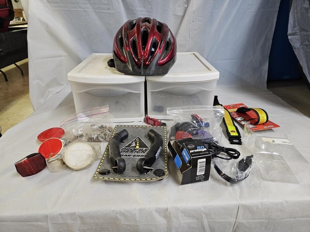 Bicycle Helmet, Parts and Storage Drawers