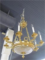 HANGING CHANDELIER CLEAN AND WORKING 32H 24W