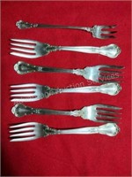 6 matching sterling forks