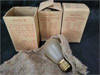 3 VTG Mazda 10 Volt Sign Style Light Bulbs